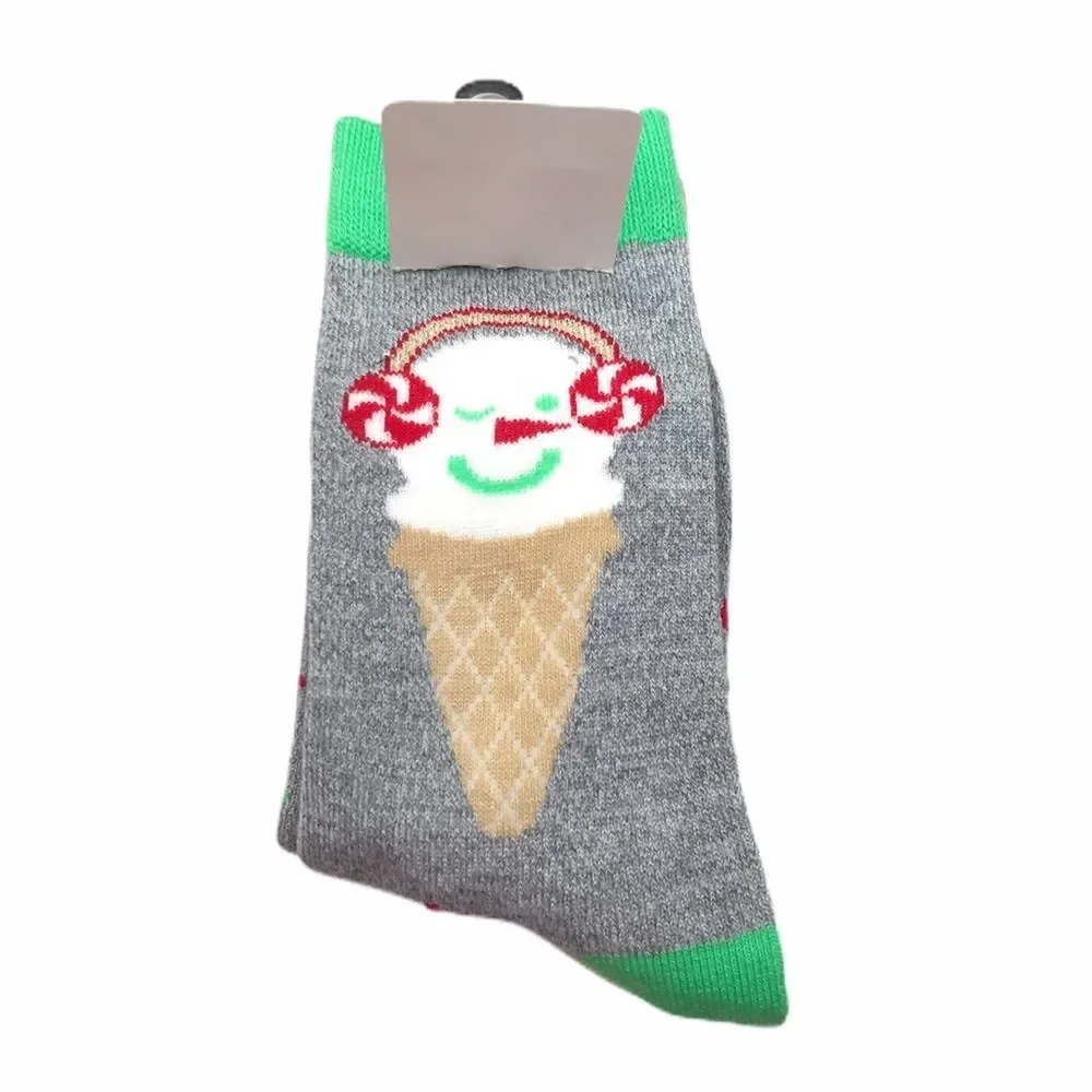 Apara Cupcake & Ice Cream Cone Crew Socks, Gray